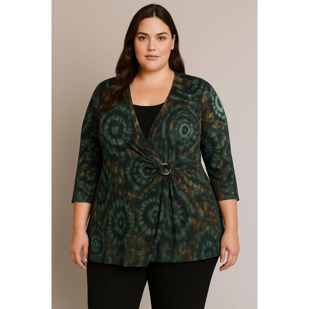 Vintage Top Womens 2X Green Pleated Draped Fairy Y2K Whimsigoth‎ Tunic Gothic